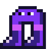 A pixel art sprite of a playable character from Dyebreaker named Boots